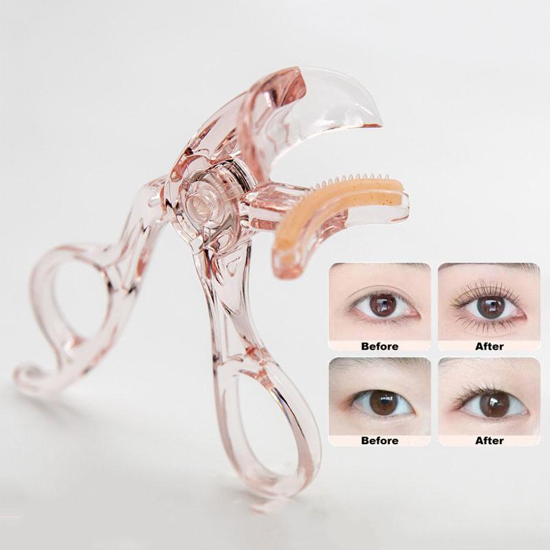 Portable Wide-Angle Eyelash Clip Lasting Eyelash Curler With Frameless Toothed Comb Professional Curling Tool Eye Makeup Tool