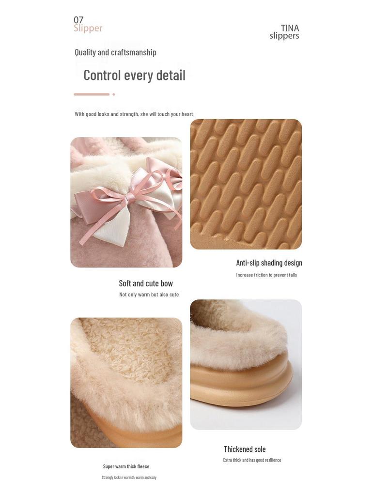 New 2025 Indoor/Outdoor Non-slip Furry Cotton Slippers for Couples - Thickened Winter Edition