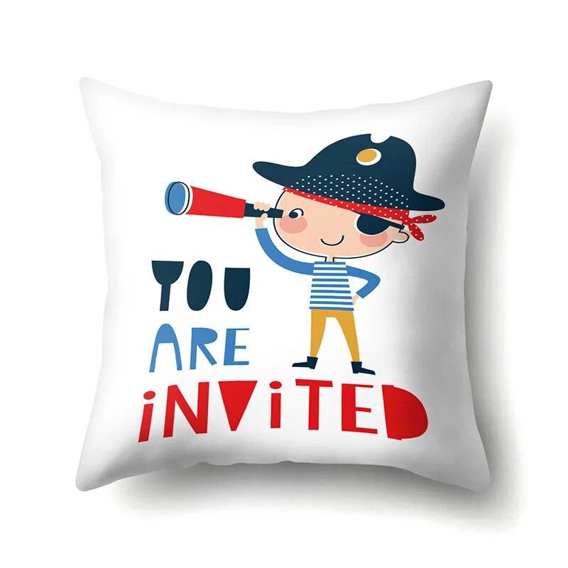 Ocean Pillowcase Car Lumbar Pillow  Cushion Sofa  Toon Pattern