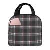 Classic Checkered Pattern Lunch Box Waterproof Thermal Cooler Food Insulated Lunch Bag Kids for Kids Portable Picnic Tote Bags