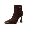 Bottes fashion rétro françaises à talons hauts, tempérament, femmes, métal, bout pointu, automne et hiver, table imperméable, bottes Martin, bottes pour femmes