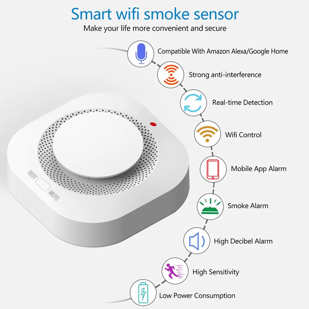 Smart WiFi Zigbee Smoke Detector Alarm by Tuya