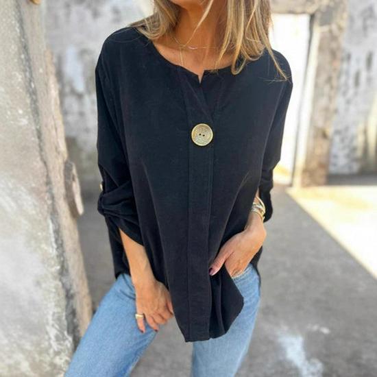 2025 Retro Casual Corduroy Long-Sleeve Shirt for Women - European & American Autumn/Spring Style