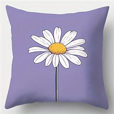 Home Decor Daisy & Butterfly Patterned Cushion Covers Pattern Cushion Cover Suitable for Sofa Bedroom Car Pillow Cover
