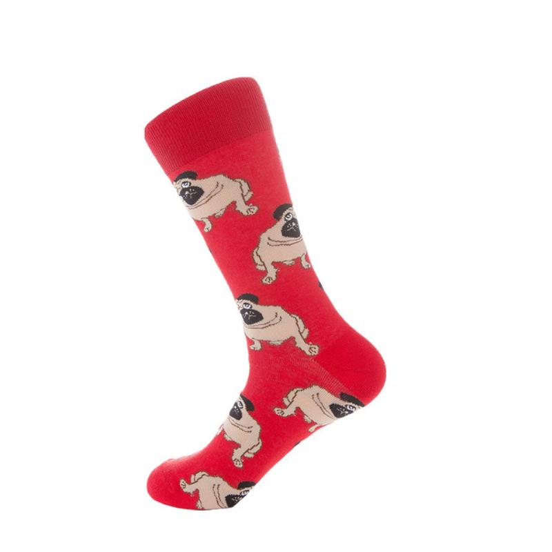 Men Socks Cotton Crew Socks Cartoon Animal Dog Pattern Socks Novelty For Christmas Gift