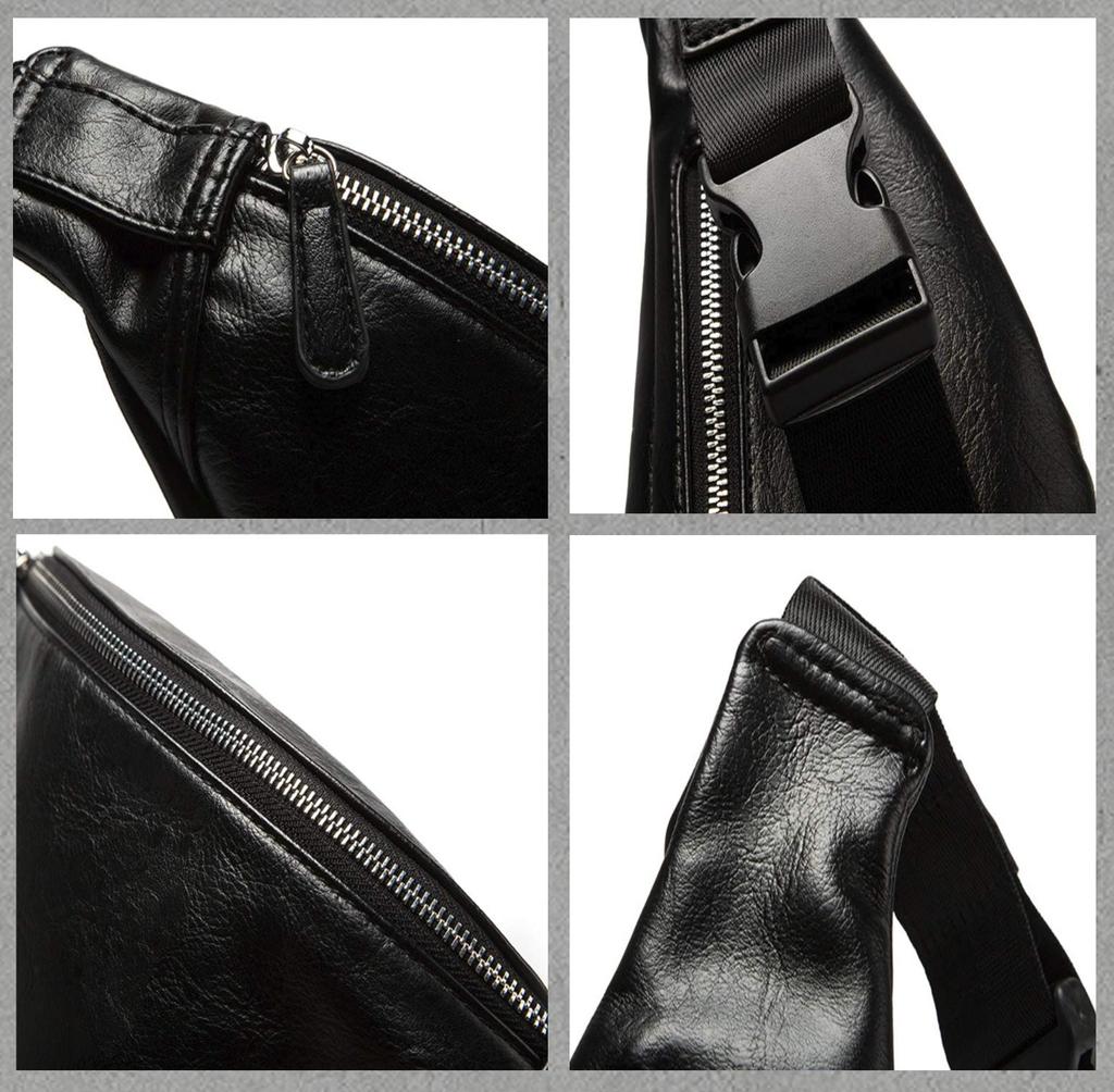 Waist Waist Shoulder Simple Black [MaRowsm] Artisan-made Pouch, Bag, Bag, Design, Unisex,