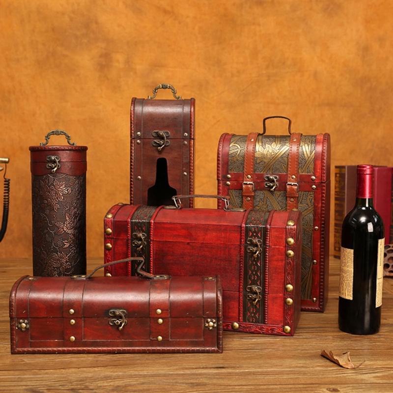 Europäische Designs Robuste Holz-Weinpräsentationsbox mit weicher Auskleidung für Weinliebhaber und Sammler Aufbewahrungslösung