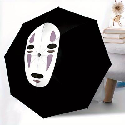 1pc Manga No-Face Windproof Automatic Umbrella, Lightweight for Women/Men, Perfect Christmas Gift A0811248