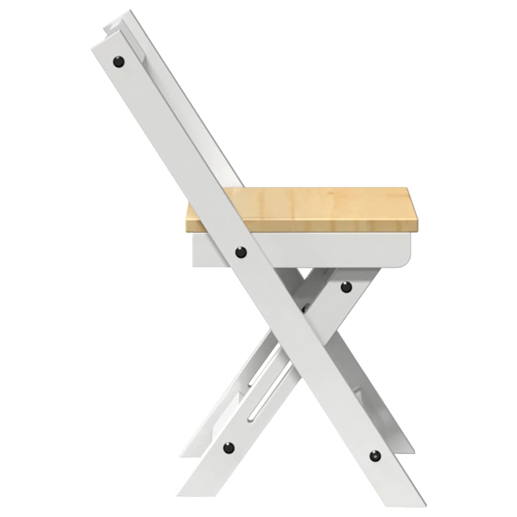 Vidaxl Corona Dining Chairs, Folding, 4 Pcs, White, Pine