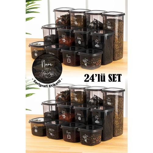 

24LU Peggy Square Контейнер для хранения пищевых продуктов 8x(0,55 литра, 1,2 литра, 1,75 литра) Антрацит