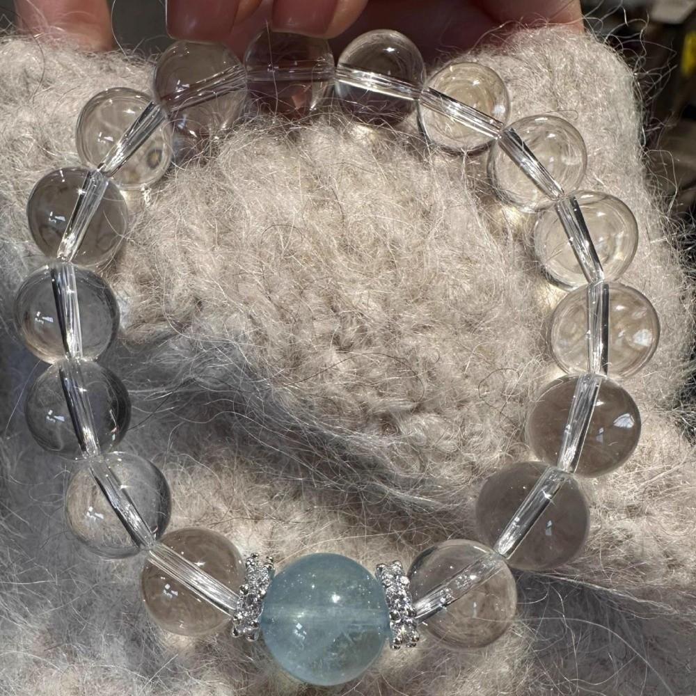 Wristband Crystal Beads Bracelet Hand Jewelry Vintage Beaded Bracelet Clear Crystal Bracelet  Gift