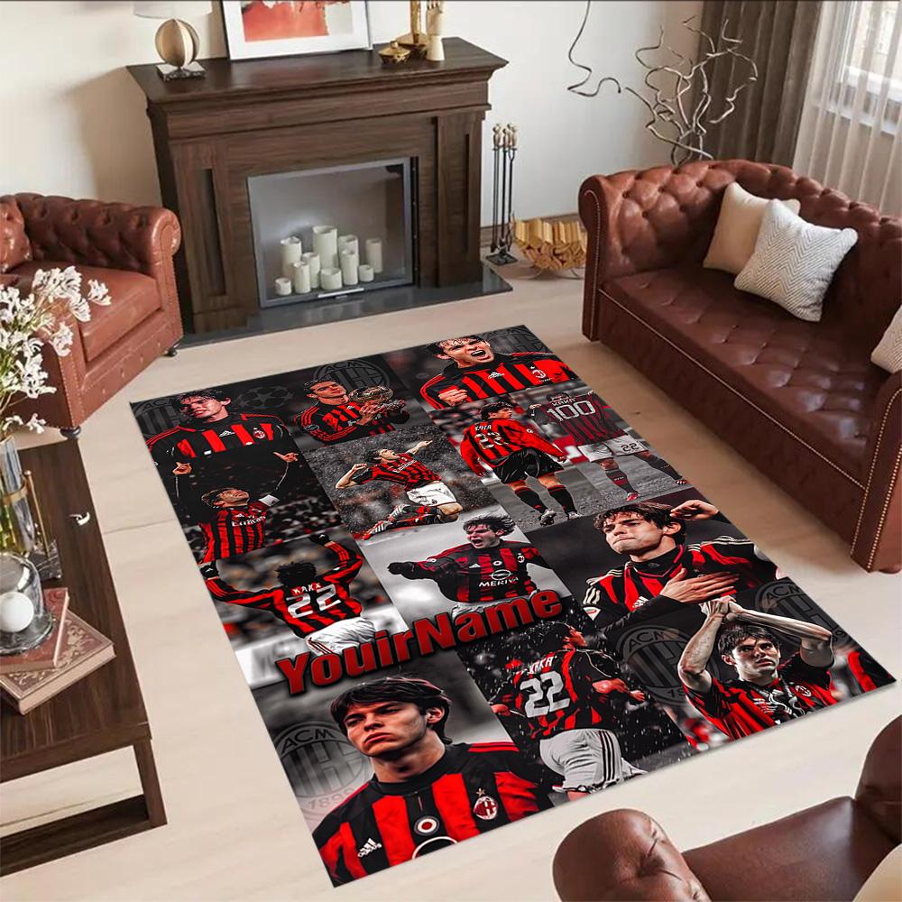 Ac Milan Customize Text Floor Rug Office Rug Suitable for Decorate room Foyer Outdoor Dormitory Anti-slip Rug Decorate Offices