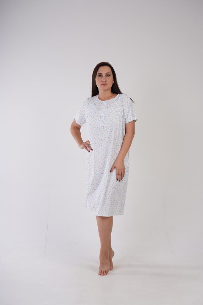 Cotton Nightgown 1XL Vienetta Short Sleeve Plus Size