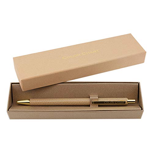 Color Chart Leather-Wrapped Ballpoint Pen (Coastal Cave)