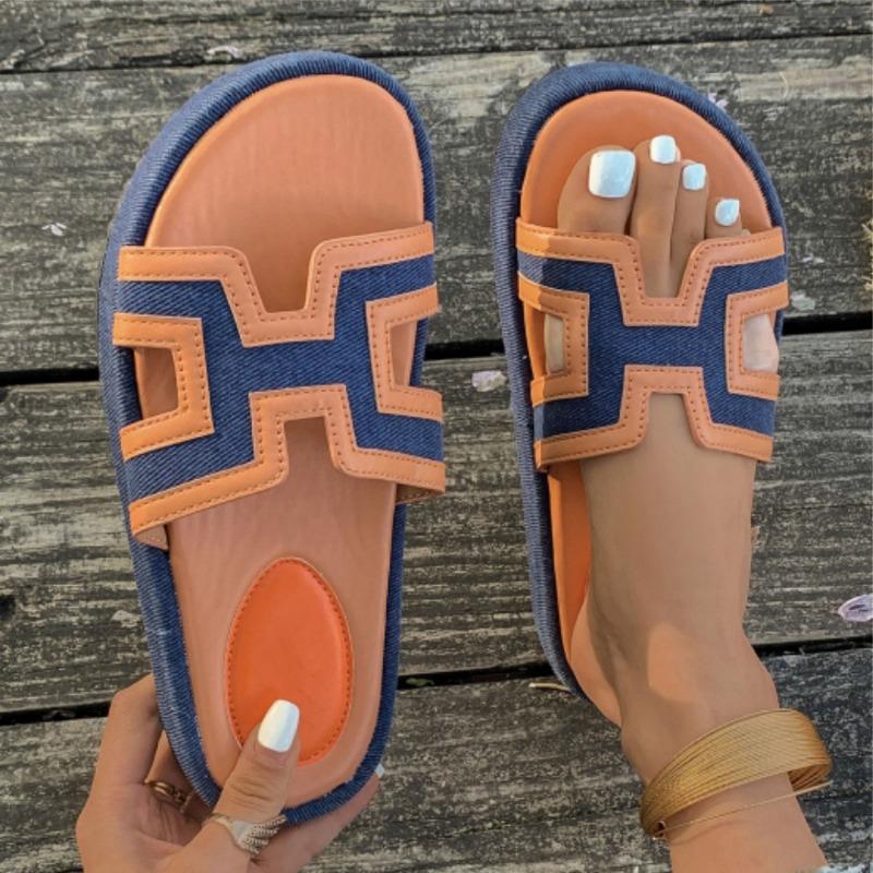 Summer Fashion New Color-Block Casual Slippers