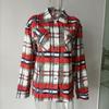 Autumn and Winter Women's Shirts Plaid Long Sleeve Shirt Flannel Tweed Jacket Tops