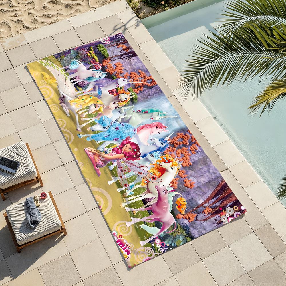 Cartoon M-Mia and Me Girl Towel Shower Sauna Travel Spa Quick Dry Gym Accessories Soft Large Beach Towels