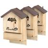 Bat Box 3 Piece Set Made Of Fir Wood Bat House For Bats To Hang In Gardens 21.5 X 11.5 X 34 Cm