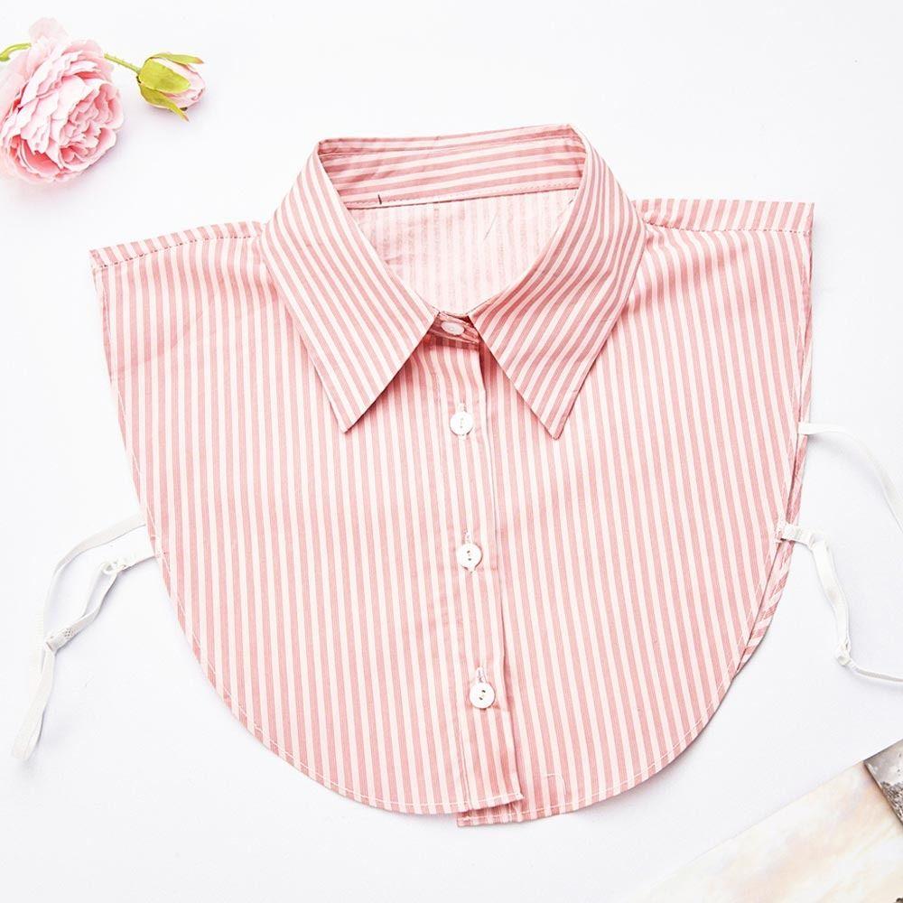 Detachable Front Tie Vintage False Blouse Collar Fashion Stripes Fake Collar  for Women