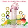 650ml/22oz Portable Sports Water Bottle With 7 Flavour Pods Scented Leakproof Water Bottle With Straw For Gym Outdoor Activities