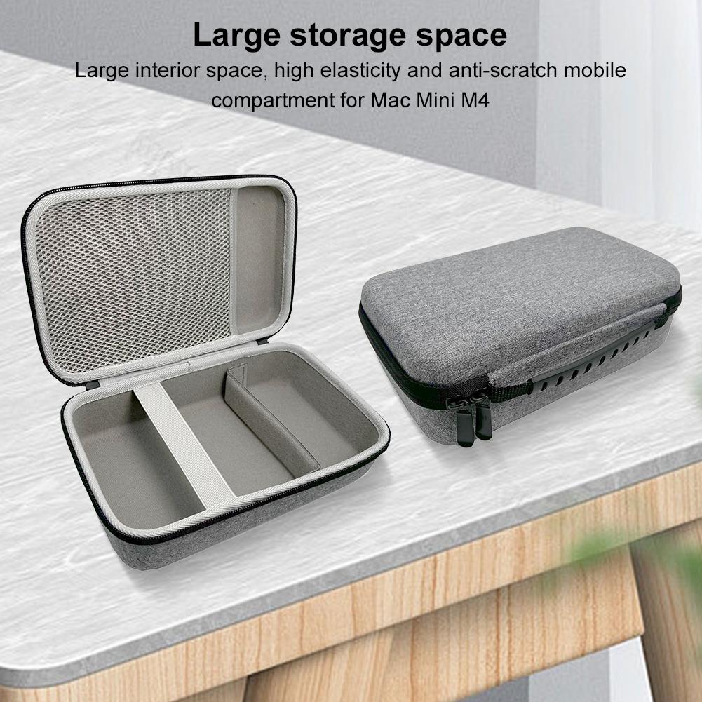 EVA Bag for Mac Mini M4 Mouse Power Cable Waterproof Hard Case for Mac Mini Desktop Computer M4 Chip Shockproof Protective Case
