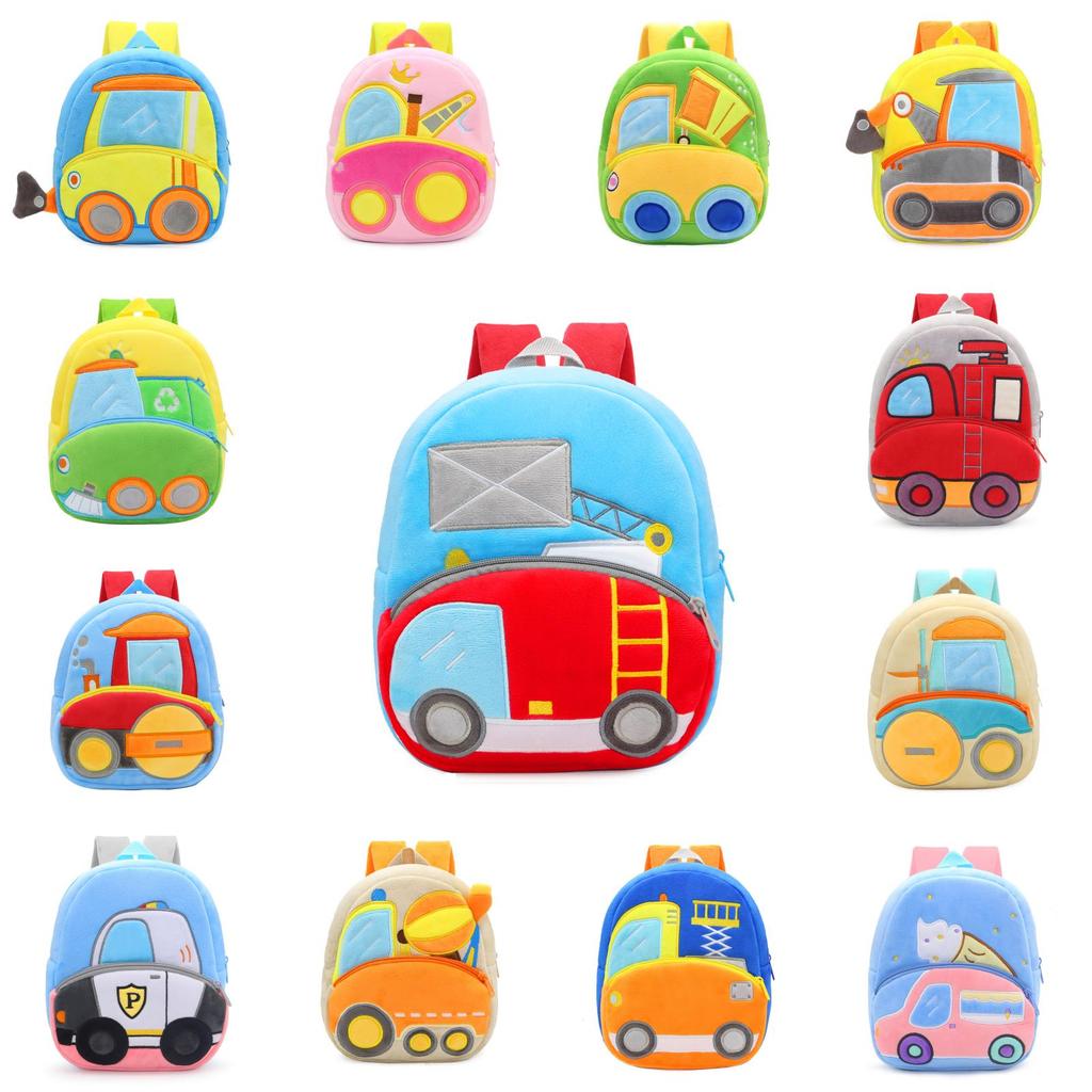 Excavator Plush Kids Backpack With Ventilated Comfort For Early Education Use