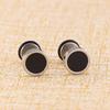 Korean Style Black Enamel Titanium Steel Stud Earrings