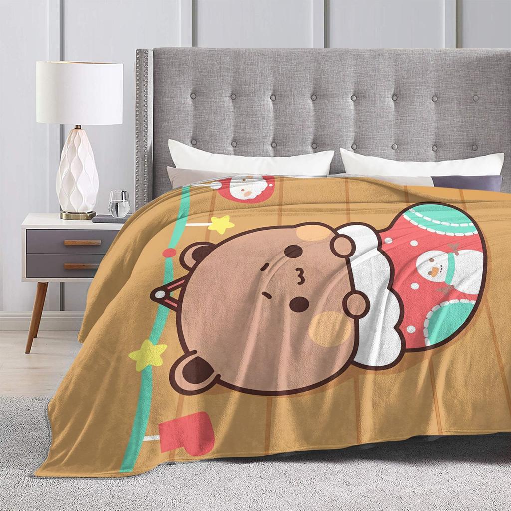 Warm BlanketChild Camping Bubu Dudu Christmas Throw Blanket Flannel Bedspread For Couch Bed Fashion Sofa Bed Cover