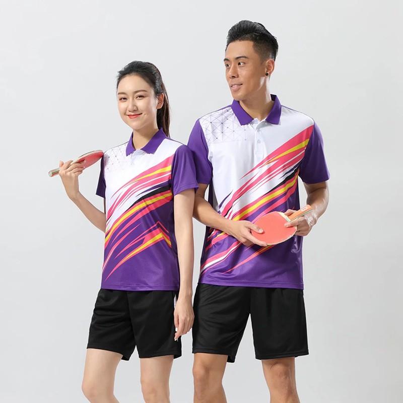 Unisex Badminton Tennis Polo Shirt Set Sportswear Training Jersey Custom Print Athletic Wear