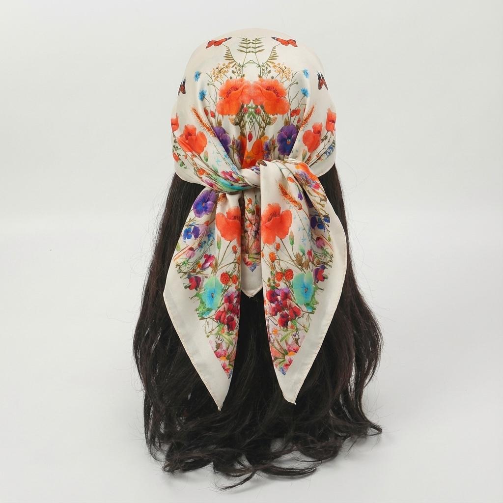 70*70cm Fashion Scarves for Women Shawl Print Silk Satin Hijab Scarf Female Bandana Luxury Brand Square Shawls Scarfs For Ladies