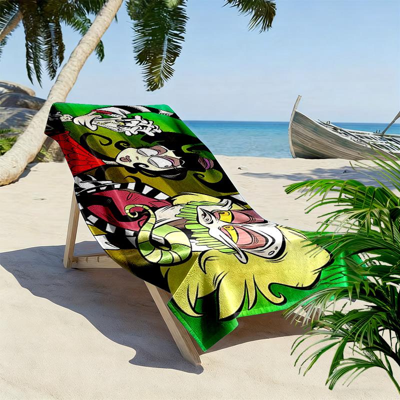 Beetlejuice2 Print Beach Towel, Large Soft Quick Dry Towel for Beach Camping Swimming