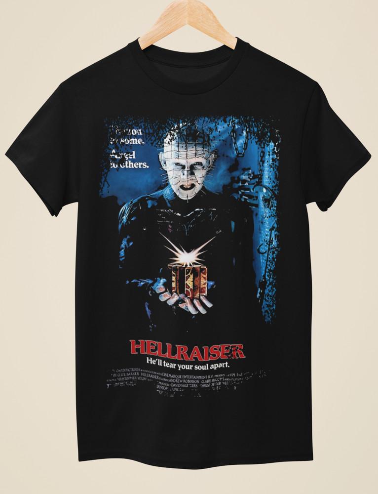 Hellraiser - Черная футболка унисекс, вдохновленная кинопостером, футболка унисекс S