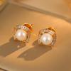 Small Square Freshwater Pearl Earrings Minimalist Versatile Elegant Earrings For Women