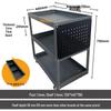 Three-Tier Hand Push Tool Cart for Auto Repair and Maintenance, Multi-functional Mobile Parts Storage Shelf