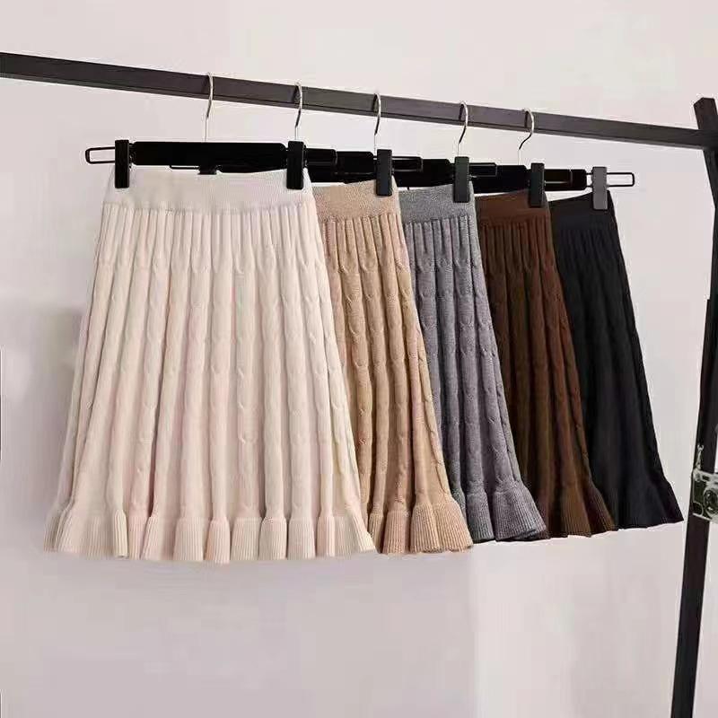 Autumn/Winter Knitted Half Length Skirt for Women Casual Knitted Skirt Fishtail Skirt for Women