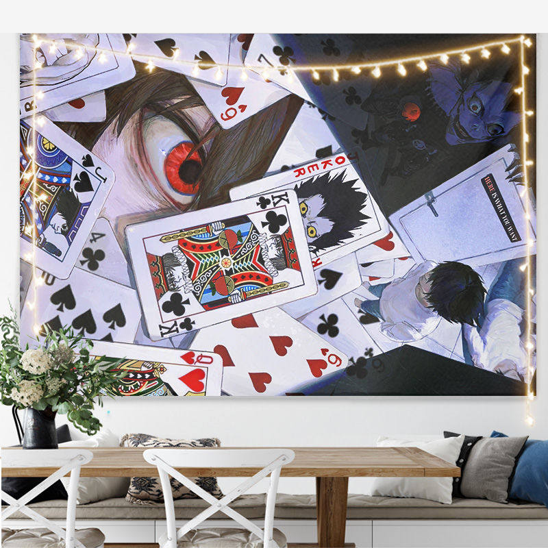 Neues japanisches Anime Death Note Druck Wandteppich Wandbehang Poster Schlafzimmer Hintergrund Wandkunst Heimdekoration