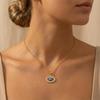 Turkish Blue Evil Eye Pendant Necklace For Women Men Zircon Resin Demon Eyes Stainless Steel Chain Choker Lucky Amulet Zircon