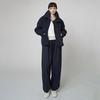 Athplatform Aw32Jo02 Faux Lambs Fur Jacket_Navy