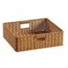 Contenant Tissé avec Poignées Design Imitation Rotin Rangement Ménager Tiroir Polyvalent pour