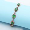 Purple Gold Inlaid Greenstone Egg Surface Inlaid Diamond Plated Rose Gold Luxury Classic Color Gold Bracelet