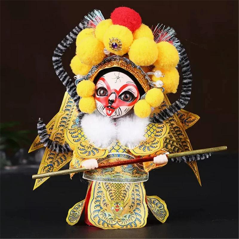 Chinese Opera Character Decoration Silk Doll Peking Opera Mask Doll Chinese Handmade Decorative Gifts Shop Decoration Doll