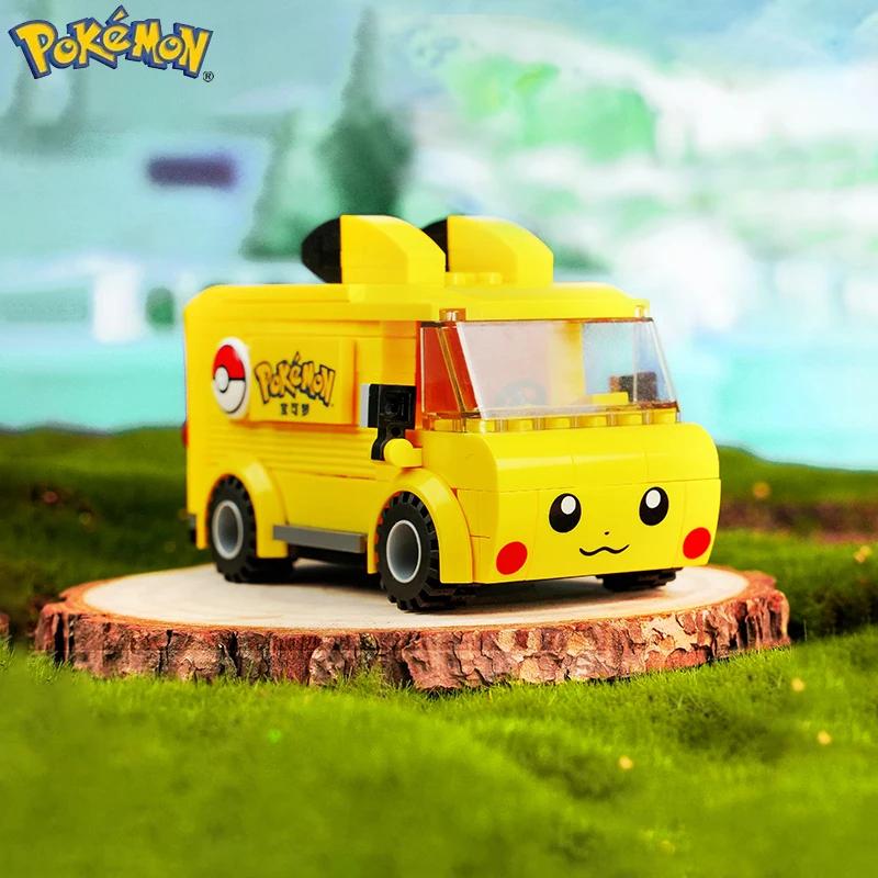 Non-Toxic Pokemon Building Blocks Pikachu Mini Food Car Bus Model Bricks Desktop Decoration Ornaments Children Diy Toys Holiday Gifts