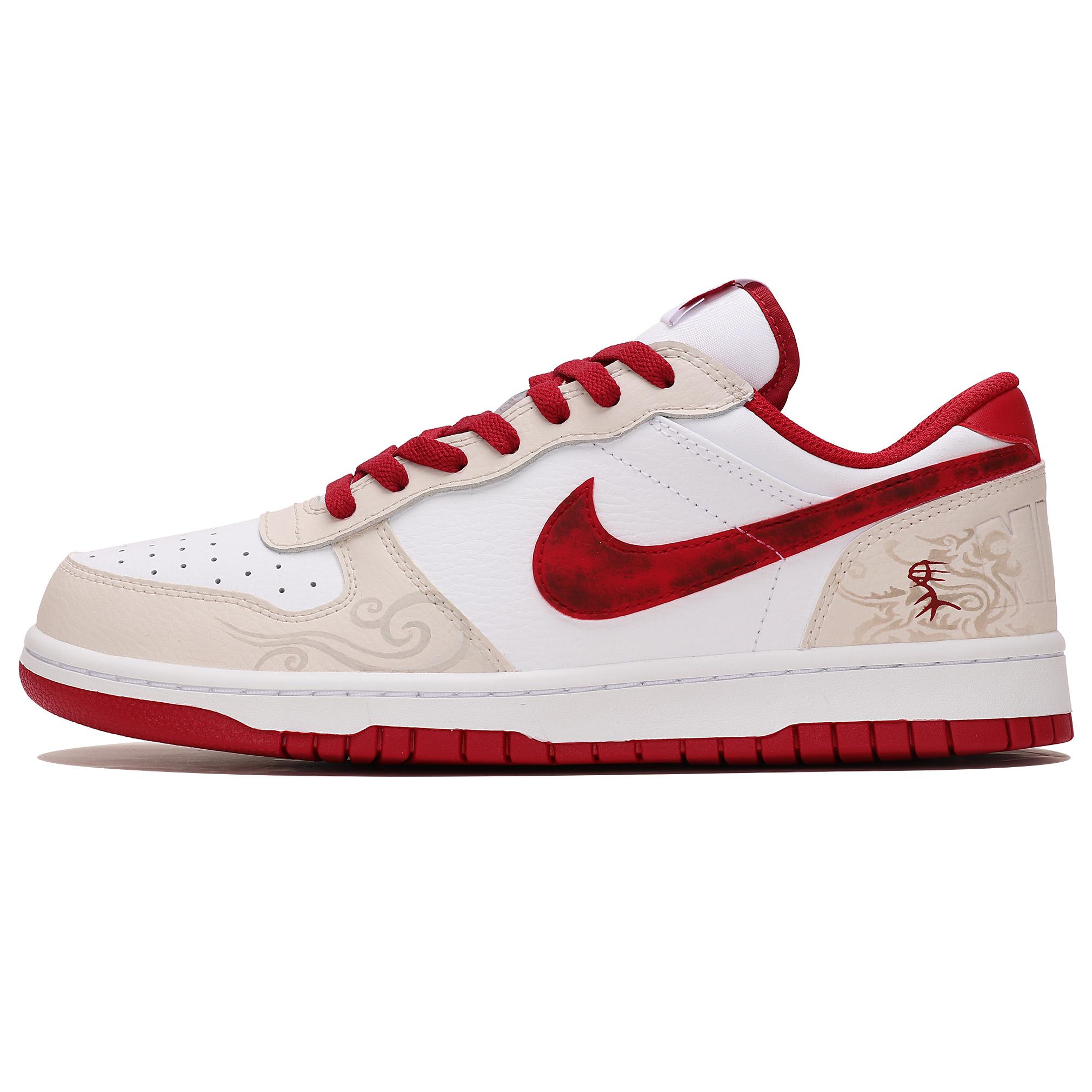 

Nike Big Abrasion Resistant Breathable Low top Skateboard Shoes Men s Beige Red 355152-150(Team804-) 44.5