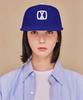 Bajal Va Square Applique Wool Baseball Cap Ultramarine