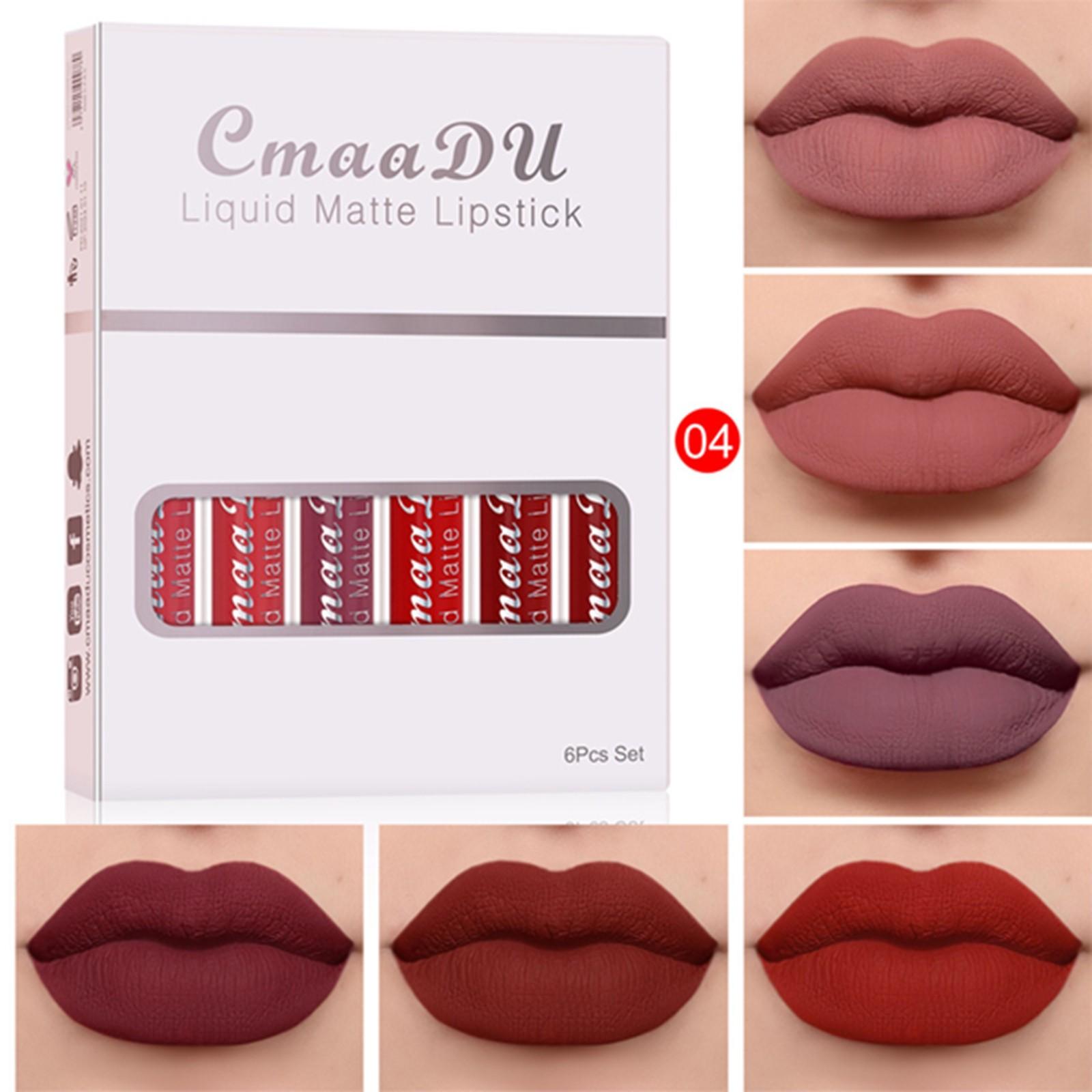 6 Boxed Non-stick Cup Lipstick Lasting Lip Gloss
