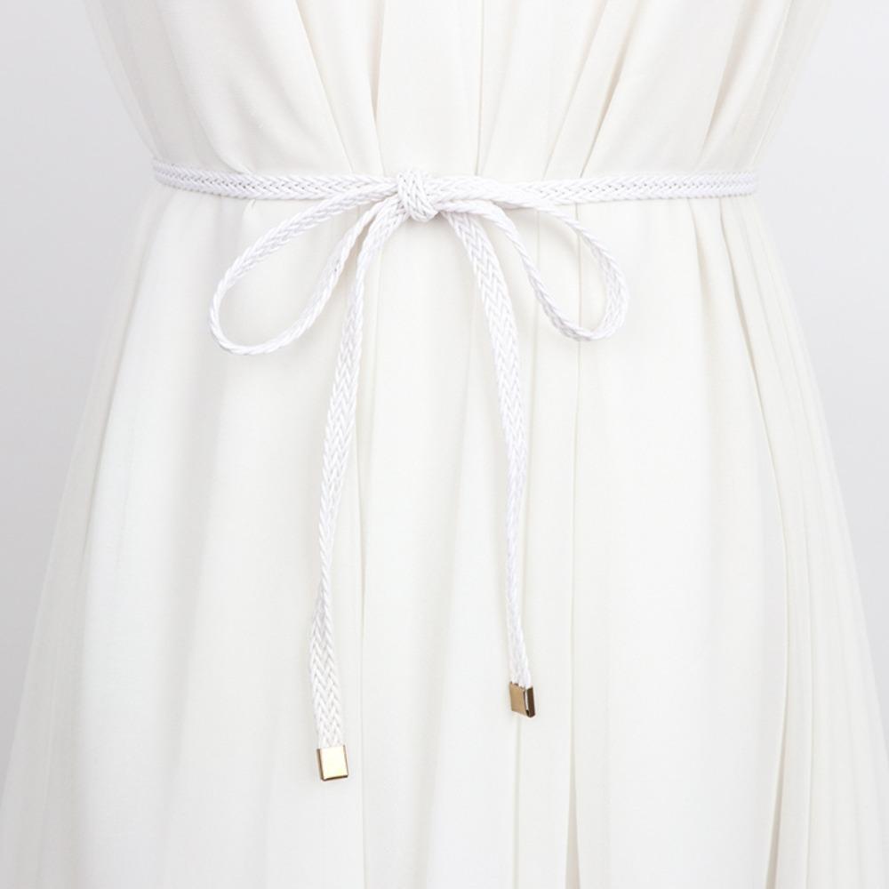 Weave Dress Slim Belt Solid Color Sweater Strap Fashion Waist Closing Decorative  Female