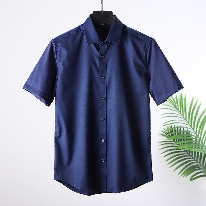 Export Tail Single Cut Label Bamboo Fiber Shirt Men's Short Sleeve Summer Thin Casual Export Original Single Men's Clothing Shirt Coat