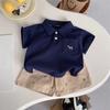 Boys Summer Outfit Set Baby Summer Thin Short Sleeve Polo Two Piece Short Style Short Children's Clothing