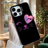 Phone Case: 2D Flat, Suitable for iPhone 18 17 16 15 14 13 12Pro Protective Case, Heart Cat, Perfect Christmas and Halloween Holiday Gift