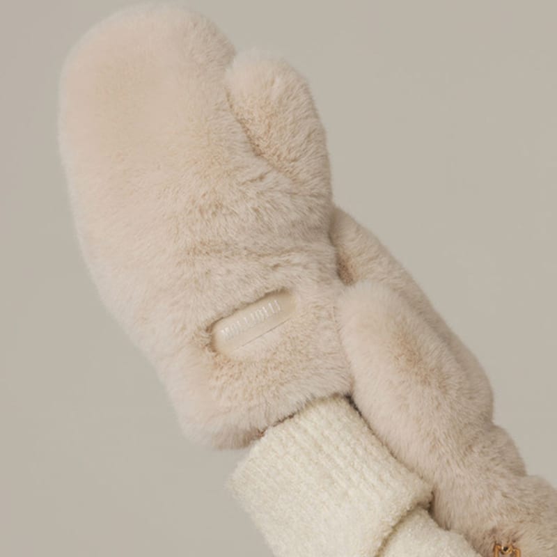 molliolli BEAR BEAR reversible mittens [ivory]